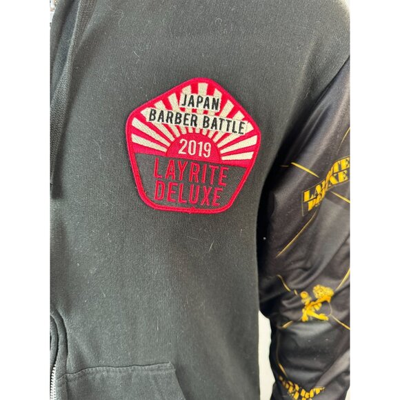 Layrite Deluxe Traditional Barber Battle Hoodie 2019 Tokyo Japan Black Cotton/Po - Picture 10 of 16